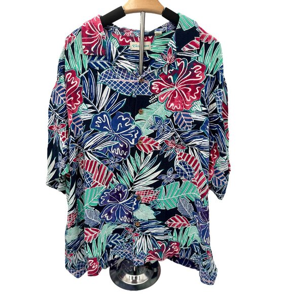 Vintage Hawaiian Caribbean Palm Print - Picture 1 of 3
